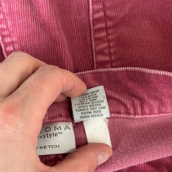 Sonoma Pants Womens 12 Pink Corduroy Academia Twee Soft Girl‎ Book Smart Dusty - Picture 9 of 9